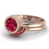 Bezel Ruby Bridal Set - Emerson No. 56